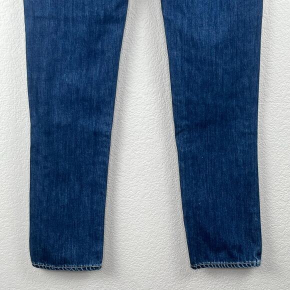 Paige Low Rise Distressed Denim Jimmy Jimmy Skinny Medium Wash Blue Jeans 24 USA - Picture 8 of 12